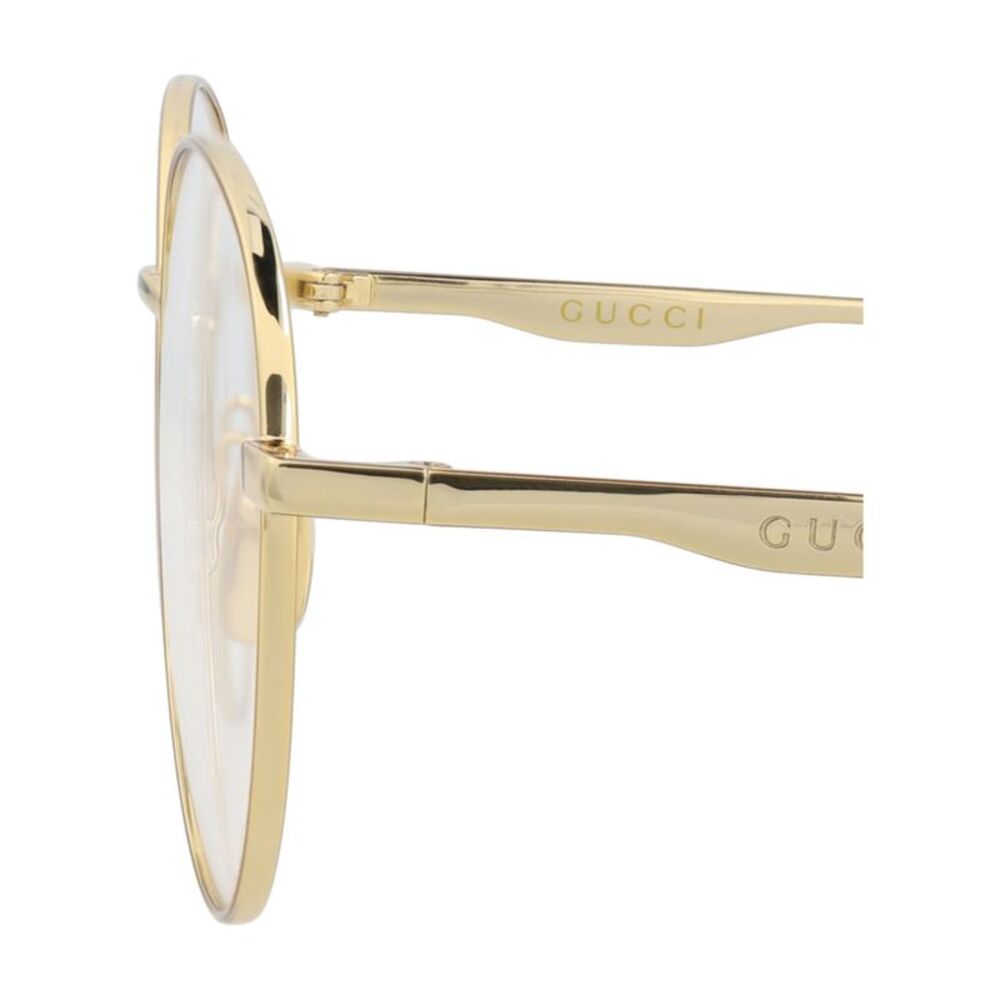 Gucci Round-Frame Metal Optical Frames Gold Mens - Picture 4 of 6